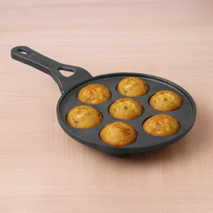 7 Pit CASTrong Cast Iron Paniyaram/Appe Pan 21cm Pre-seasoned, Nonstick, 100% Pure, Toxin-free